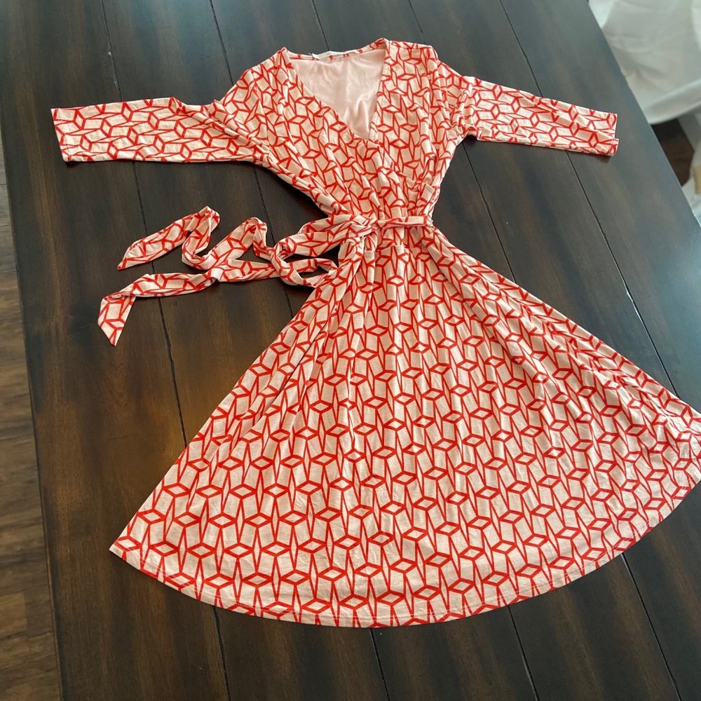 HAWTHORN Renesme Jersey Faux Wrap Dress Size: XS